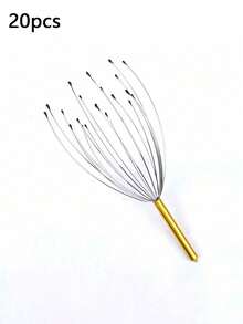 20-Zacken Metall Kopfhautmassagegerät, Oktopus Tentakel Haarbürste, Stahldraht Kopfmassage Werkzeug, Stressabbau Haarpflege Gerät - Verschiedenfarbig - Übersicht 8