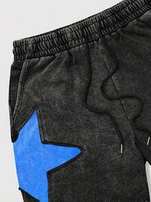 ROMWE MEN Street Life Quần short nam in họa tiết ngôi sao năm cánh phối màu. - Nhiều màu - Xem 3