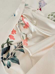 GlowEve Best-Selling Floral Print Vacation Camisole With Waist Ruching Detail, Slimming, Luxurious Satin, Summer Tank Top - Multicolor - View 5