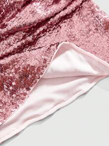 ROMWE Avant Top bandeau con lentejuelas de moda para mujer, verano - Rosa Pálido - Ver 3