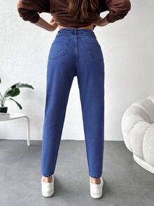 Women's Casual Daily Cropped Jeans - Medium Wash - View 2