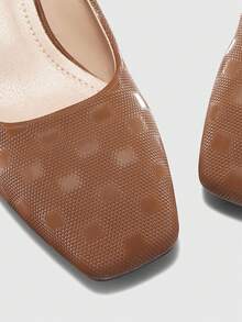 CUCCOO BIZCHIC Women's Elegant Commuting Minimalist Square Toe Pumps Spring Shoes - Brown - View 10