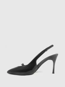 CUCCOO SZL Women's Pointed Toe Buckle Design Everyday Versatile Fashion High Heels - Black - View 10
