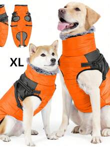 Dog Winter Jackets For Large Dogs,Dog Coat With Harness Built In,Waterproof Dogs Snowsuits Warm Pet Jacket Zip Up Fleece Cold Weather Coats Reflective Puppy Vest With - Multicolor - View 11