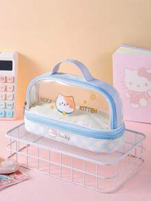 可爱铅笔盒大容量收纳笔袋高容量笔袋文具整理器学生办公学校用品 - #A - 查看 4