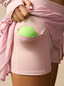 VARSIVA 女士纯色简约休闲长袖上衣和半裙运动套装 - 彩色 - 查看 9