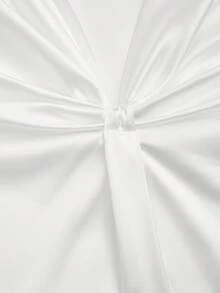 EMERY ROSE 女士新款缎面亮面优雅短袖衬衫，衬衫领，前褶装饰，修身白色缎面上衣，女士优雅衬衫，女士缎面短袖衬衫，优雅衬衫，女士缎面衬衫，女士缎面衬衫，女士白色衬衫，优雅白色上衣，女士办公上衣，商务休闲上衣，女士缎面短袖上衣，女士上衣和衬衫，女士优雅套装，女士工作上衣，女士衬衫，夏季衬衫，女士衬衫，优雅高贵的办公服装，女士上衣，女士衬衫，夏季女士衬衫 - 白色 - 查看 7