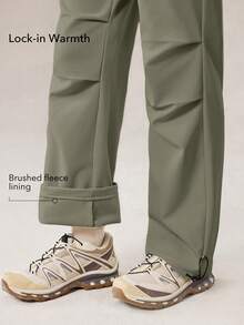 OutZeal Women Winter Thermal Outdoor Pants Hiking Camping Water-Resistant Fleece Lined With Pocket - Army Green - View 3