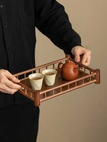 1 Khay gỗ óc chó có tay cầm, dùng để đựng thức ăn, đồ ăn nhẹ, đồ uống, sushi, bít tết, pizza, món tráng miệng, bánh ngọt, bánh mì, khay ăn sáng, khay cà phê, khay trà, đĩa đựng đồ nguội. - Màu Tím - Xem 4