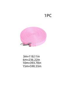 1PC Pet Leash. Sturdy And Durable, Suitable For Dog Walking. Comes With A High-Quality Hook That Is Durable, Bite-Proof, And Rust-Proof; Suitable For Small, Medium, And Large Dogs. - Pink - View 9