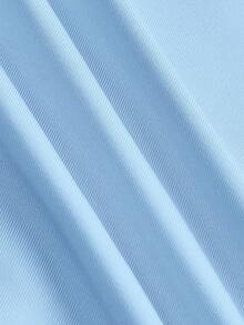 SHEIN EZwear 2pcs Blue Lace Patchwork Camisole & Flare Pants Set, Spring/Summer - Blue - View 8