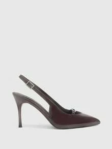 CUCCOO SZL Women's Pointed Toe Buckle Design Everyday Versatile Fashion High Heels - Coffee Brown - View 2