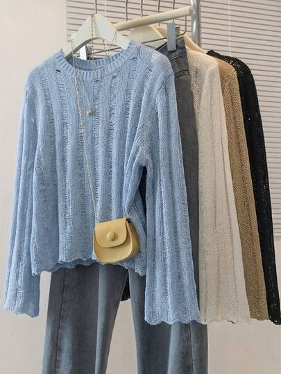 GlowEve Nuevo suéter tejido de moda, versátil y de colores mixtos