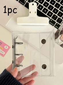 Mini 3-Ring Macaron Binder Cover, Dual Snap DIY Organizer Album, Fits 3-Inch Postcards, Kpop Idol Cards, School & Office Supplies, Photo Album, Durable Loose Leaf Notebook Cover, Planner & Note Taking - Multicolor - View 4