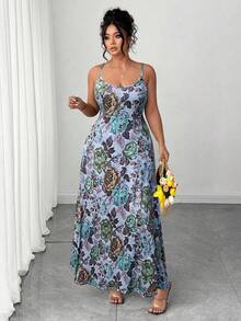 SHEIN Clasi Đầm dệt kim dài in họa tiết, thanh lịch, đa năng, cá tính, phù hợp cho nữ cỡ lớn, thích hợp mặc đi làm và sinh hoạt hàng ngày. - Nhiều màu - Xem 4