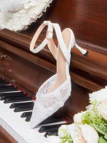 CUCCOO HITCHD Women's Pointed Toe Buckle Design Everyday Versatile Fashionable Elegant High Heels Valentine's Day - Pink - View 6