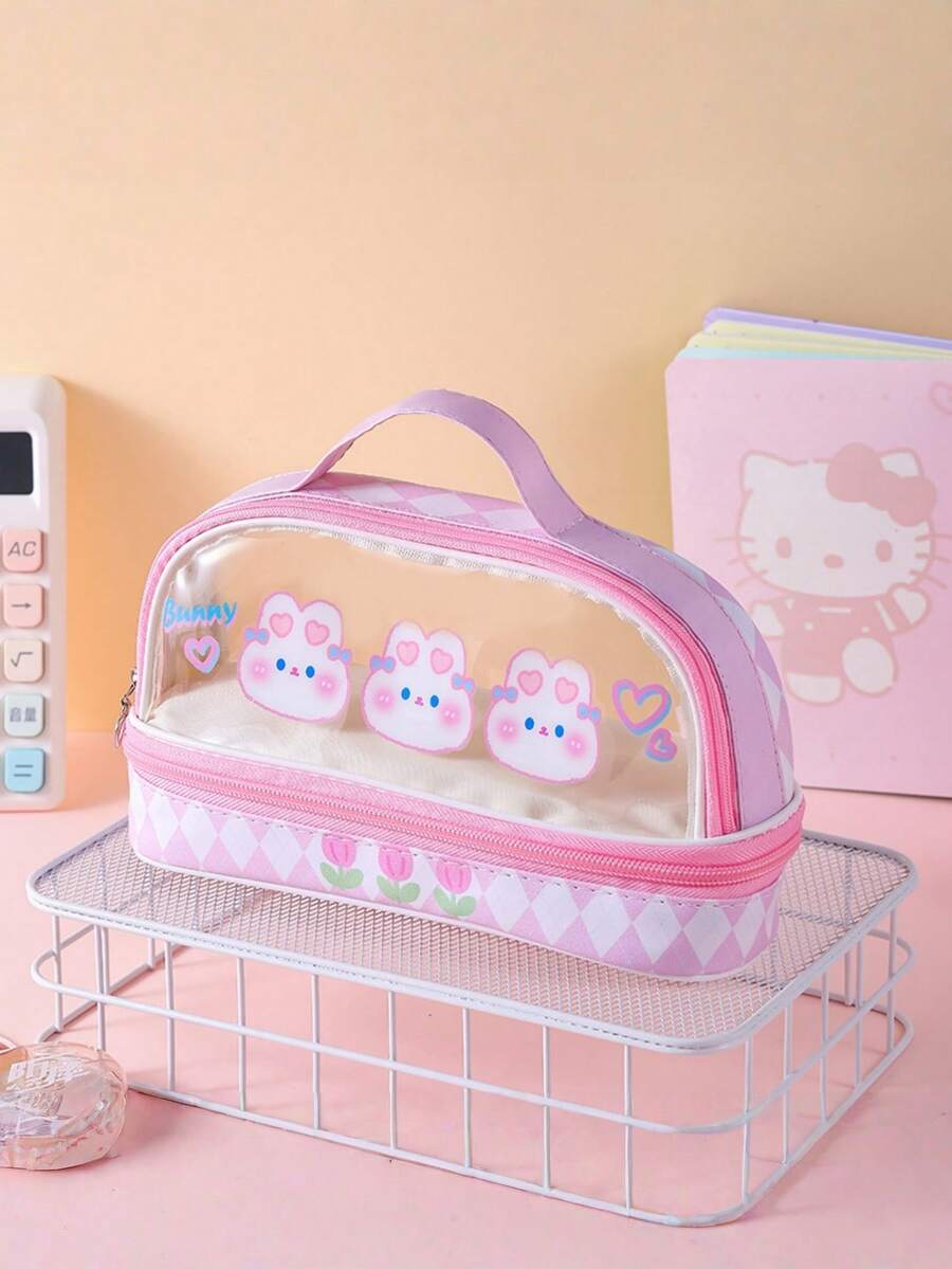 可爱铅笔盒大容量收纳笔袋高容量笔袋文具整理器学生办公学校用品 - #A - 查看 1