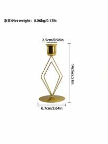 Cirelle Geometric Candle Holder - Metal Wedding & Ramadan Centerpiece, Light Luxury Table Decor For Eid & Anniversary Gift - Gold - View 14