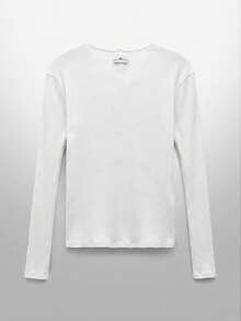 NEON BLANC 男士圆领罗纹字母蝴蝶印花休闲日常长袖T恤 - 白色 - 查看 2