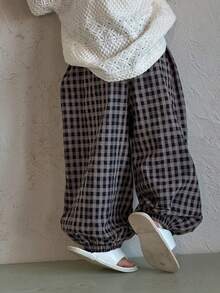 Dazy Kids 男童休闲格子宽松裤，带斜插口袋