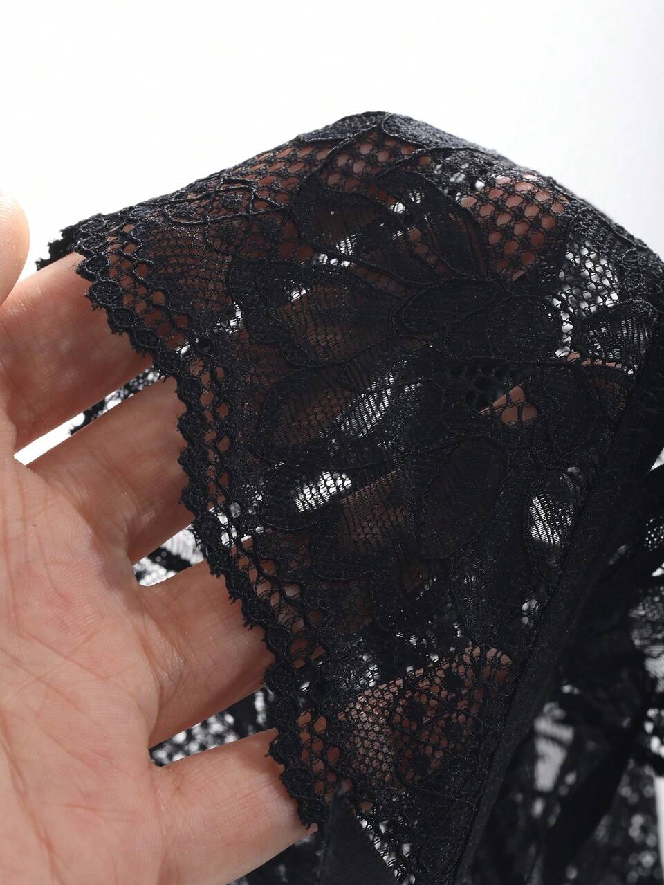 Bow Decoration Lace See-Through Hollow Out Sexy Cami Bodysuit For Going Out Lingerie For Women