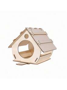 Hanging Wooden Bird Feeder Bird House DIY Assembly Outdoor Garden Decoration Bird Cage Bird House - White - View 6