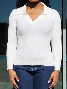 Steph T Damen einfarbiger Rollkragenpullover mit Langarm, Lässig, Herbst/Winter - Weiss - Übersicht 4