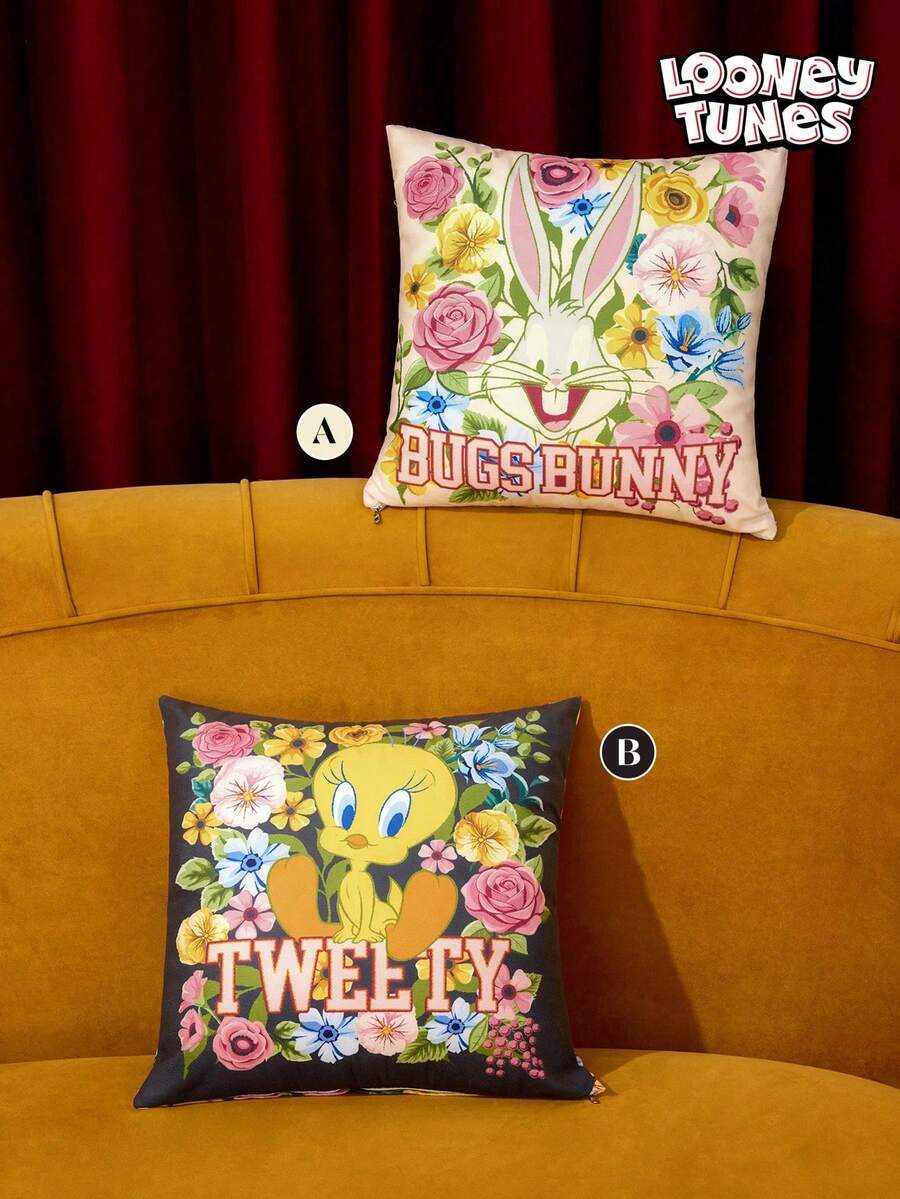 LOONEY TUNES X Joivida One Pillowcase (Filler Not Included), Soft Plush, Machine Washable. 45*45cm - Multicolor - View 1