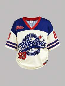 Tween Girls' Numeric Print V-Neck Loose T-Shirt And Shorts 2 Pieces Set, Casual Everyday Outfit - Multicolor - View 8