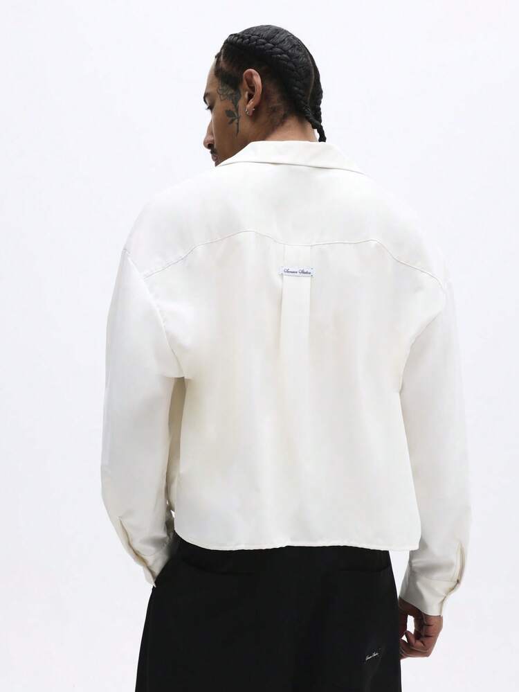 Long Sleeve Revere Collar Shirt With Pockets
