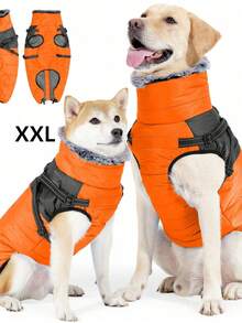 Dog Winter Jackets For Large Dogs,Dog Coat With Harness Built In,Waterproof Dogs Snowsuits Warm Pet Jacket Zip Up Fleece Cold Weather Coats Reflective Puppy Vest With - Multicolor - View 15