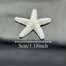 40pcs Resin Starfish Decorations, 1.18 Inch - Perfect For Weddings, Holidays, Home Crafts, Home Decor Ornaments & Accessories Best Gifts Birthday Graduation0 - White - View 3