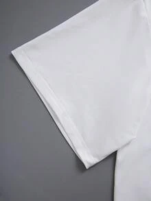 Sport MetroGents Camiseta deportiva blanca de corte holgado con estampado de calavera y alas, de moda casual y urbana para hombre, de verano - Blanco - Ver 3