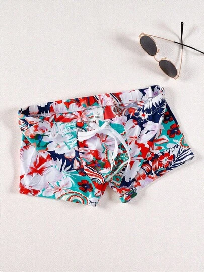 Manfinity KASUA Bañador con cordón en la cintura y estampado floral para hombre