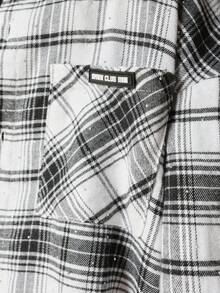 SUMWON Plaid Checkered Button Down Shirt With High Waisted Flare Leg Pants Three Piece Co-Ord Set Casual Everyday Outfit - Black and White - View 7