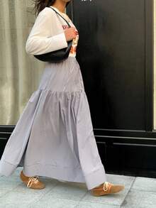 Veilorie Women's Plaid Print Tie-Knot Ruffle Hem Casual A-Line Skirt - Multicolor - View 5