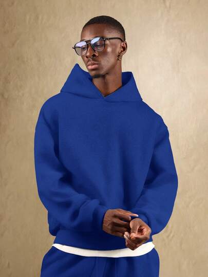  SUMWON Men Hoodies,Vintage Loose Round Neck Sweatshirt - Stylish Brown, Perfect For Casual Occasions, Must-Have For Holidays, Luxe Brand, Ideal For Summer And Autumn Outfits Plain