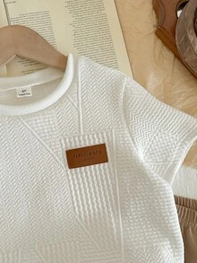 LMoss Kids LMoss Young Boy Knitted Solid Color Casual T-Shirt And Shorts Two Pieces Set,Kids - Multicolor - View 6