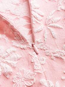 Glamine Charm Đầm ngắn trễ vai lãng mạn kiểu Pháp thời trang dành cho nữ - Hồng - Xem 6