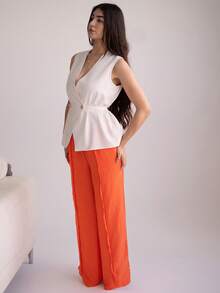 Andrea Bello 女士优雅办公室通勤系腰背心 - 杏色 - 查看 4