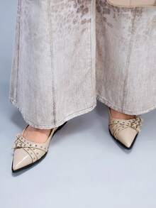 CUCCOO GRLICON Women's Fashion Versatile Pointed Toe Flats Valentine's Day - Beige - View 3