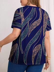 INAWLY Áo thun cổ tròn cỡ lớn cho nữ, thời trang cho mùa hè - Nhiều màu - Xem 2