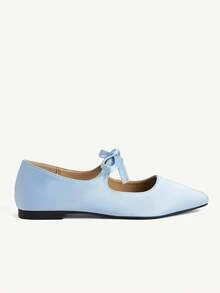 CUCCOO CHICEST Sapatos Casuais Confortáveis de Bico Fino com Detalhe de Fivela em Cor Sólida, Novos para Primavera-Outono, Sapatos de Primavera, Férias da Primavera, Páscoa - Azul bebê - Visão 8