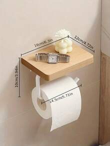 Toilet Paper Holder, Facial Tissue Box, Wall-Mounted Paper Towel Rack, Roll Tissue Box For Bathroom Bathroom Decor Fall Decor - White - View 2