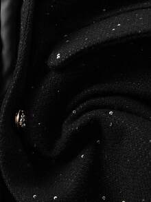 Franclia Going Out French Retro Fashion Commuting H-Shaped Professional Slim Temperament Sequined Black Suit Women's Autumn And Winter Single-Breasted Suit Jacket Party Dance Ladies Fashion Suit Jacket - Black - View 5