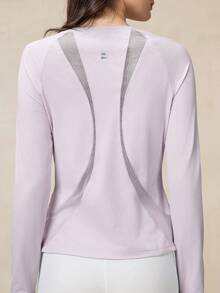 OutZeal 女士户外运动健身服长袖速干透气网眼修身圆领上衣 - 紫色 - 查看 7