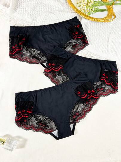 Plusstorlekar Dam Spets Patchwork Sexiga & Bekväma Trosor