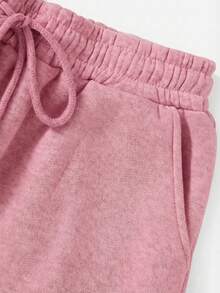 2 Pcs Elastic Waist Drawstring Sweatpants With Slanted Pockets - Multicolor - View 5