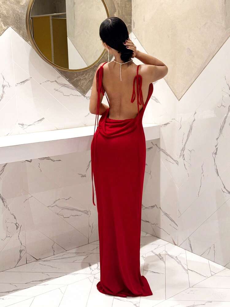 red dress couture backless red dress couture backless Red Sparkly Deep V Open Back Prom Dress  SS303   Viniodress