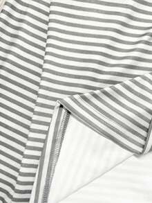 EMERY ROSE Women's Button Half-Placket Long Sleeve Casual Loose Striped T-Shirt - Multicolor - View 4